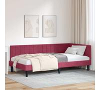 vidaXL Cornice del letto ad angolo Rosso vino 90 x 190 cm Velluto