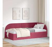 vidaXL Cornice del letto ad angolo Rosso vino 90 x 200 cm Velluto