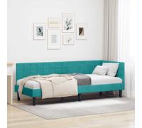 vidaXL Cornice del letto ad angolo Turchese 80 cm x 200 cm Velluto