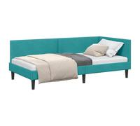 vidaXL Cornice del Letto ad Angolo Turchese 80 cm x 200 cm Velluto, Letto Giorno Moderno, Cornice Elegante, Multifunzionale, Divano Versatile, salvaspazio per Interni