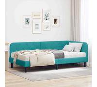 vidaXL Cornice del letto ad angolo Turchese 90 x 190 cm Velluto