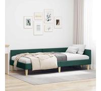 vidaXL Cornice del letto ad angolo Verde Scuro 100 x 200 cm Tessuto