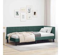 vidaXL Cornice del letto ad angolo Verde scuro 100 x 200 cm Velluto