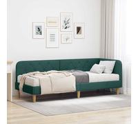 vidaXL Cornice del letto ad angolo Verde Scuro 80 x 200 cm Tessuto