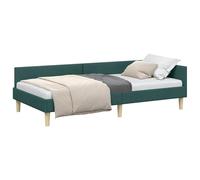 vidaXL Cornice del Letto ad Angolo Verde Scuro 80 x 200 cm Tessuto, Divano Letto Chic e Multifunzionale, Soluzione Letto compatta, Testata Reversibile, Mobile angolare in Tessuto, Camera da Letto