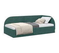 vidaXL Cornice del Letto ad Angolo Verde Scuro 90 cm x 190 cm Velluto, Letto trasformabile Elegante, Moderno, Velluto sostenibile, salvaspazio, Design Unico in Compensato