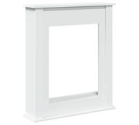 vidaXL Cornice per Camino Bianca 75x20x87,5 cm in Truciolato, cornice per caminetto, struttura per camino, decorazione camino, telaio per camino