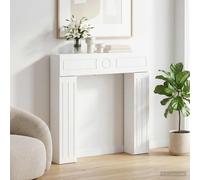 vidaXL Cornice per caminetto, bianca, 102 x 18 x 100,5 cm, in legno, per soggiorno, camera da letto, corridoio, a forma di U, moderna, decorativa, salvaspazio, accessorio per la casa