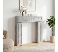 vidaXL Cornice per caminetto, grigio cemento, 102 x 18 x 100,5 cm, in legno, per soggiorno, camera da letto, corridoio, a forma di U, moderna, decorativa, salvaspazio, accessorio per la casa