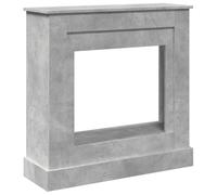 vidaXL Cornice per Camino Grigio Cemento 90x30x90 cm in Truciolato, cornice per caminetto, struttura per camino, decorazione camino, telaio per camino