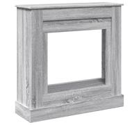 vidaXL Cornice per Camino Grigio Sonoma 90x30x90 cm in Truciolato, cornice per caminetto, struttura per camino, decorazione camino, telaio per camino