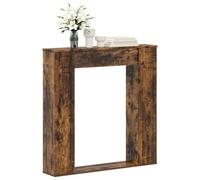 vidaXL Cornice per camino in rovere affumicato, 100 x 20 x 100 cm