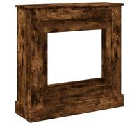 vidaXL Cornice per Camino Rovere Fumo 90x30x90 cm in Truciolato, cornice per caminetto, struttura per camino, decorazione camino, telaio per camino