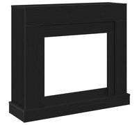 vidaXL Cornice per Camino Rovere Nero 100x30x87,5 cm in Truciolato, cornice per caminetto, struttura per camino, decorazione camino, telaio per camino