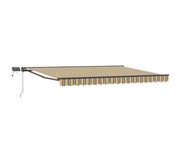 vidaXL Cornice per Tenda Manuale con LED 5 × 3,5 m, Tenda Sole Regolabile, Gazebo Esterno, Ombra LED, Ombrellone Moderno, Protezione dal Maltempo