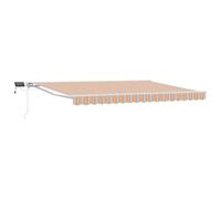 vidaXL Cornice per Tenda Manuale con LED 5 × 3,5 m, Tenda da giardino e awning per terrazza, parasole moderno con luci LED, protezione regolabile e resistente agli agenti atmosferici