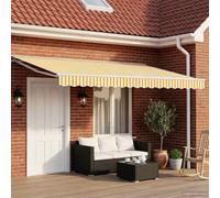 Cornice per Tenda Manuale con LED Giallo e Bianco 5 × 3,5 m