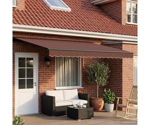 vidaXL Cornice per Tenda Manuale con LED Marrone e Antracite 4 × 3,5 m