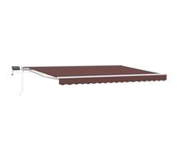 vidaXL Cornice per Tenda Manuale con LED Marrone e bianco 4 × 3,5 m, Tenda Sole Regolabile, Gazebo Esterno, Ombra LED, Ombrellone Moderno, Protezione dal Maltempo