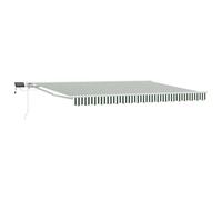 vidaXL Cornice per Tenda Manuale con LED Verde e Bianco 4,5 × 3 m, Tenda Sole Regolabile, Gazebo Esterno, Ombra LED, Ombrellone Moderno, Protezione dal Maltempo