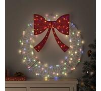 vidaXL Corona con 60 LED Multicolore 76 x 76 x 8,5 cm Acrilico