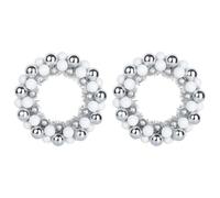 vidaXL Corone di Palline di Natale 2 PCS Bianco e Argento, Ghirlanda per Soggiorno, Rotonda, Design Moderna, Leggera e Resistente, Decori per Le Feste, Interni ed Esterni