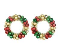 vidaXL Corone di Palline di Natale 2 PCS Multicolore 33 x 33 x 7 cm, Ghirlanda per Soggiorno, Rotonda, Design Moderna, Leggera e Resistente, Decori per Le Feste, Interni ed Esterni