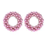 vidaXL Corone di Palline di Natale 2 PCS Rosa 33 x 33 x 7 cm, Ghirlanda per Soggiorno, Rotonda, Design Moderna, Leggera e Resistente, Decori per Le Feste, Interni ed Esterni