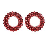 vidaXL Corone di Palline di Natale 2 PCS Rosso 33 x 33 x 7 cm, Ghirlanda per Soggiorno, Rotonda, Design Moderna, Leggera e Resistente, Decori per Le Feste, Interni ed Esterni