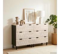vidaXL Credenza 2 pcs Finitura Bianco Lavato 60 x 33 x 75 cm