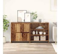 vidaXL Credenza 2 pcs Legno vecchio 70 x 41 x 75 cm Legno multistrato