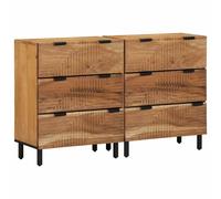 vidaXL Credenza 2 pcs Marrone 60 x 33 x 75 cm Legno massello di acacia