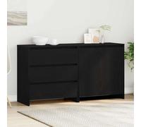 vidaXL Credenza 2 pcs Nero 70 x 41 x 75 cm Legno multistrato