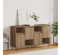 vidaXL Credenza 2 pcs Rovere artigianale 60 x 35 x 70 cm