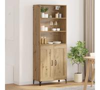 vidaXL Credenza 2 PCS Rovere Artigianale Legno Multistrato, Mobile Laterale Rettangolare, Storage per Soggiorno, salvaspazio, arredo Elegante per casa, unità con Porta a Filo