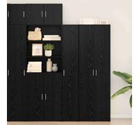 vidaXL Credenza 2 pcs Rovere Nero 30 x 42,5 x 185 cm
