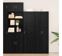 vidaXL Credenza 2 pcs Rovere Nero 50 x 42,5 x 185 cm