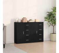 vidaXL Credenza 2 pcs Rovere Nero 60 x 31 x 84 cm Legno multistrato