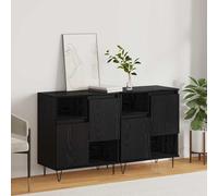 vidaXL Credenza 2 pcs Rovere Nero 60 x 35 x 70 cm