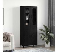 vidaXL Credenza 2 pcs Rovere nero 69,5 x 34 x 180 cm Legno multistrato