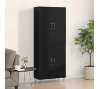 vidaXL Credenza 2 pcs Rovere nero 69,5 x 34 x 180 cm Legno multistrato