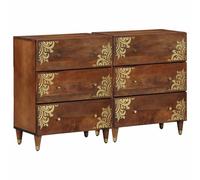 vidaXL Credenza 2 pz 60 x 33 x 75 cm Legno di mango massello