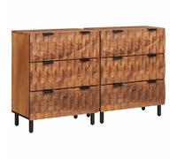 vidaXL Credenza 2 pz 60 x 33 x 75 cm Legno di mango massello