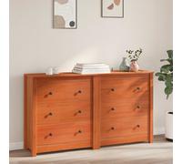 vidaXL Credenza 2 pz Marrone Cera 140 x 35 x 80 cm