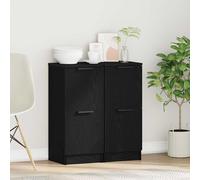 vidaXL Credenza 2 pz Rovere Nero 30 x 30 x 70 cm Legno ingegnerizzato
