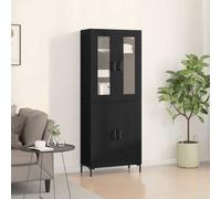 vidaXL Credenza 2 pz Rovere nero 69,5 x 34 x 180 cm