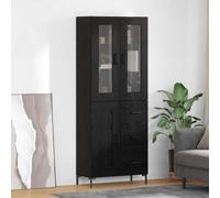 vidaXL Credenza 2 pz Rovere Nero 69,5 x 34 x 180 cm