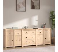 vidaXL Credenza 230x35x80 cm in Legno Massello di Pino