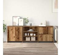vidaXL Credenza 3 pcs Legno vecchio 70 x 41 x 75 cm Legno multistrato