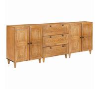 vidaXL Credenza 3 pcs Marrone 60 x 33 x 75 cm legno massello di mango